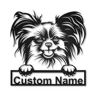 Personalized Papillon Dog Metal Sign Art | Custom Papillon Dog Metal Sign | Animal Funny | Father's Day Gift | Pets Gift | Birthday Gift - Thegiftio UK