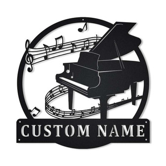 Personalized Piano Monogram Metal Sign Art | Custom Piano Monogram Metal Sign | Piano Gifts for Men | Piano Gift | Musical Instrument - Thegiftio UK