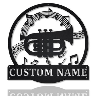 Personalized Pocket Trumpet Metal Sign Art | Custom Pocket Trumpet Metal Wall Art Bedroom Decor | Custom Trumpet Decor Decoration - Thegiftio UK
