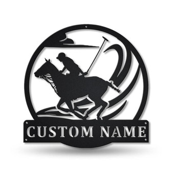 Personalized Polo Sport Monogram Metal Sign Art | Custom Polo Sport Metal Sign | Hobbie Gifts | Sport Gift | Birthday Gift Decor Decoration - Thegiftio UK