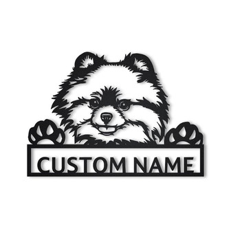 Personalized Pomeranian Dog Metal Sign Art | Custom Pomeranian Dog Metal Sign | Dog Gifts Funny | Dog Gift | Animal Custom - Thegiftio