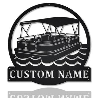 Personalized Pontoon Boat Metal Sign Art v2 | Custom Pontoon Boat Monogram Metal Sign | Pontoon Boat Gifts | Job Gift | Home Decor - Thegiftio UK