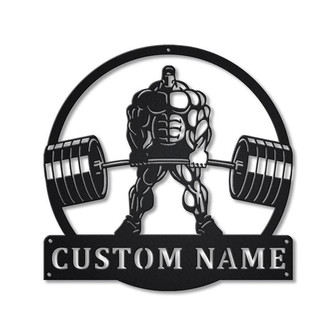 Personalized Powerlifting Sport Monogram Metal Sign Art v5 | Custom Powerlifting Sport Metal Sign | Hobbie Gifts | Sport Gift - Thegiftio UK
