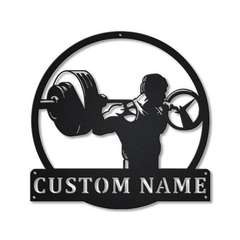 Personalized Powerlifting Sport Monogram Metal Sign Art | Custom Powerlifting Sport Metal Sign | Hobbie Gifts | Sport Gift | Birthday Gift - Thegiftio UK