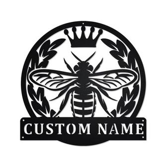 Personalized Queen Bee Metal Sign | Queen Bee Metal Wall Art | Queen Bee Metal wall Decor | Honey Bee Lover Gift | Custom Honey Bee - Thegiftio UK