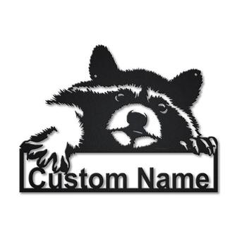 Personalized Raccoon Metal Sign Art | Custom Raccoon Metal Sign | Animal Funny | Father&#39;s Day Gift | Pets Gift - Thegiftio UK