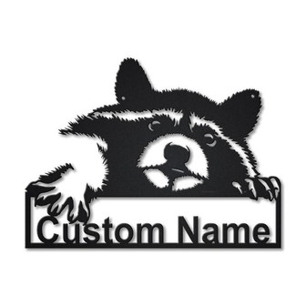 Personalized Raccoon Metal Sign Art | Custom Raccoon Metal Sign | Animal Funny | Father&#39;s Day Gift | Pets Gift - Thegiftio