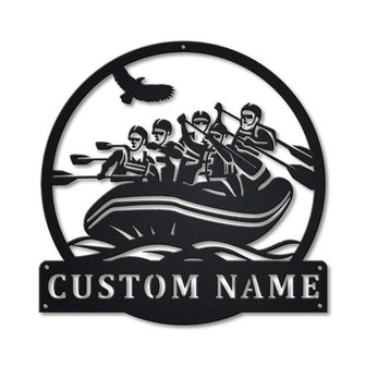 Personalized Rafting Monogram Metal Sign Art , Custom Rafting Metal Sign, Rafting Lover Sign Decoration For Living Room - Thegiftio UK