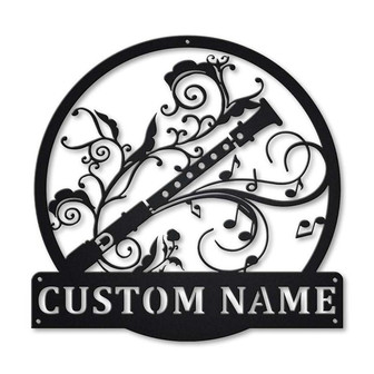 Personalized Recorder Monogram Metal Sign Art , Custom Recorder Metal Sign, Musical Instrument Lover Sign Decoration For Living Room - Thegiftio