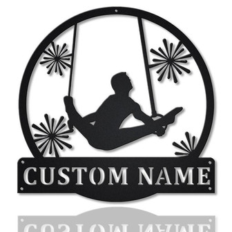 Personalized Rings Gymnastics Monogram Metal Sign Art | Rings Gymnastics Metal Sign | Artistic Gymnastics Outdoor Metal | Hobbie Gift - Thegiftio