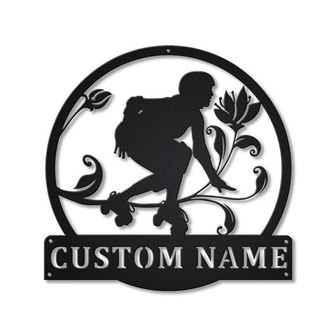 Personalized Roller Derby Monogram Metal Sign Art , Custom Roller Derby Metal Sign, Roller Derby Lover Sign Decoration For Living Room - Thegiftio UK