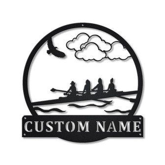 Personalized Rowing Sport Monogram Metal Sign Art | Custom Rowing Sport Metal Sign | Hobbie Gifts | Sport Gift | Birthday Gift - Thegiftio UK