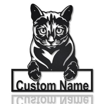 Personalized Russian Blue Cat Metal Sign Art | Custom Russian Blue Cat Metal Sign | Animal Gift | Pets Gift | Birthday Gift - Thegiftio UK