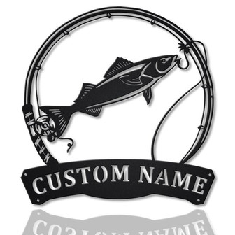 Personalized Sablefish Fishing Fish Pole Metal Sign Art | Custom Sablefish Fishing Metal Sign | Fishing Gift | Decor Decoration - Thegiftio UK