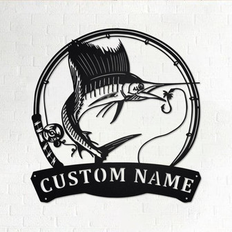 Personalized Sailfish Fish Metal Sign | Fishing Metal Wall Art | Fishing Metal wall Decor | Fishing Lover | Custom Fishing | Fishman - Thegiftio UK