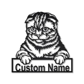 Personalized Scottish Fold Cat Metal Sign Art | Custom Scottish Fold Cat Metal Sign | Animal Gift | Pets Gift | Birthday Gift - Thegiftio UK