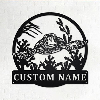 Personalized Sea Turtle Metal Sign | Sea Turtle Metal Wall Art | Sea Turtle Metal Wall Decor | Sea Turtle Lover Gift | Sea Turtle Lover - Thegiftio UK