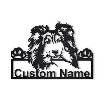 Personalized Shetland Sheepdog Dog Metal Sign Art | Custom Shetland Sheepdog Metal Sign | Animal Funny | Father&#39;s Day Gift | Pets Gift - Thegiftio UK