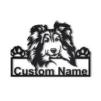 Personalized Shetland Sheepdog Dog Metal Sign Art | Custom Shetland Sheepdog Metal Sign | Animal Funny | Father's Day Gift | Pets Gift - Thegiftio UK