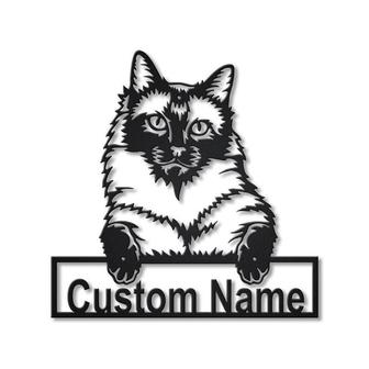 Personalized Siamese Cat Metal Sign Art | Custom Siamese Cat Metal Sign | Father&#39;s Day Gift | Pets Gift | Birthday Gift - Thegiftio UK