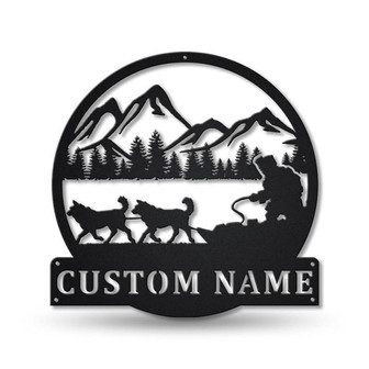 Personalized Sled Dog Racing Monogram Metal Sign Art | Custom Sled Dog Racing Metal Sign | Hobbie Gifts | Sport Gift - Thegiftio UK