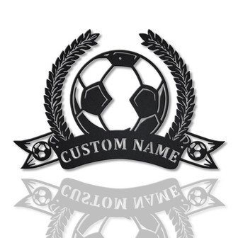 Personalized Soccer Football Monogram Metal Sign Art | Custom Soccer Football Metal Sign | Housewarming Outdoor Metal | Decor Decoration - Thegiftio