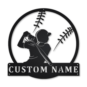 Personalized Softball Monogram Metal Sign Art , Custom Softball Metal Sign, Softball Lover Sign Decoration For Living Room - Thegiftio UK
