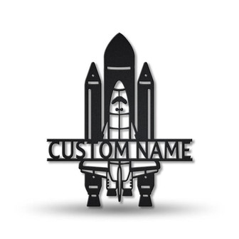Personalized Spaceship Monogram Metal Sign Art | Custom Spaceship Metal Sign | Hobbie Gifts | Sport Gift | Birthday Gift - Thegiftio UK