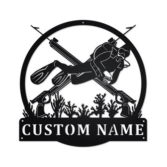 Personalized Spearfishing Metal Sign | Spearfishing Metal Wall Art | Spearfishing Metal wall Decor | Spearfishing Lover| Custom Spearfishing - Thegiftio UK