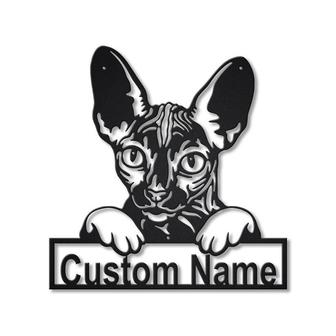 Personalized Sphynx Cat Metal Sign Art | Custom Sphynx Cat Metal Sign | Father&#39;s Day Gift | Pets Gift | Birthday Gift - Thegiftio UK