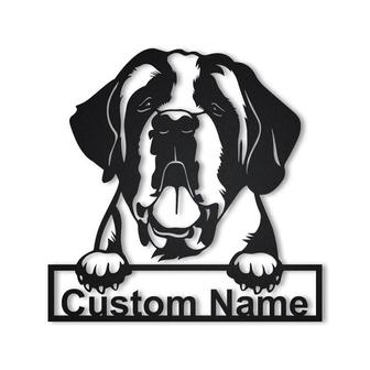 Personalized St Bernard Dog Metal Sign Art | Custom St Bernard Dog Metal Sign | St Bernard Dog Gifts Funny | Dog Gift | Animal Custom - Thegiftio UK
