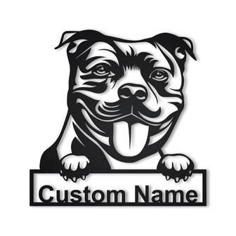 Personalized Staffordshire Bull Terrier Metal Sign Art | Custom Staffordshire Bull Terrier Metal Sign | Father's Day Gift | Pets Gift - Thegiftio UK