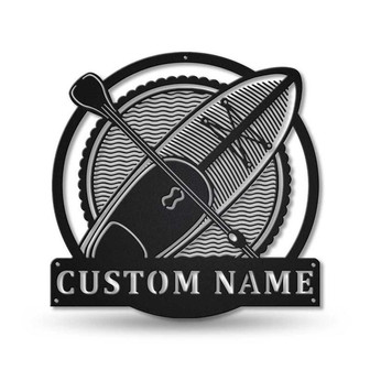 Personalized Stand Up Paddleboarding Sport Monogram Metal Sign Art | Custom Stand Up Paddleboarding Metal Sign | Hobbie Gifts | Sport Gift - Thegiftio UK