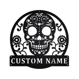 Personalized Sugar Skull Metal Sign | Sugar Skull Metal Wall Art | Sugar Skull Metal wall Decor | Sugar Skull Lover| Custom Sugar Skull - Thegiftio UK