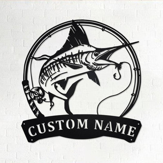 Personalized Swordfish Fish Metal Sign | Fishing Metal Wall Art | Fishing Metal wall Decor | Fishing Lover | Custom Fishing | Fishman - Thegiftio UK