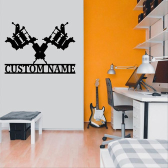 Personalized Tattoo Machine Metal Sign | Metal Wall Art | Farmhouse Decor | Office Wall Art | Housewarming Outdoor Metal Sign - Thegiftio UK