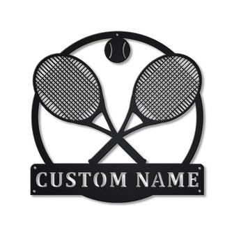 Personalized Tennis Monogram Metal Sign Art | Custom Tennis Monogram Metal Sign | Hobbie Gifts | Sport Gift | Birthday Gift - Thegiftio UK