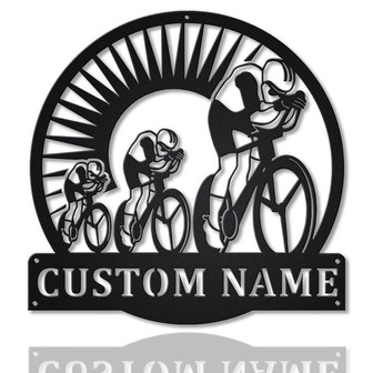 Personalized Track Cycling Monogram Metal Sign Art , Custom Track Cycling Metal Sign, Sport Lover Sign Decoration For Living Room - Thegiftio UK