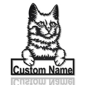 Personalized Turkish Angora Cat Metal Sign Art | Custom Turkish Angora Cat Metal Sign | Father&#39;s Day Gift | Pets Gift | Birthday Gift - Thegiftio UK