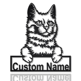 Personalized Turkish Angora Cat Metal Sign Art | Custom Turkish Angora Cat Metal Sign | Father's Day Gift | Pets Gift | Birthday Gift - Thegiftio UK