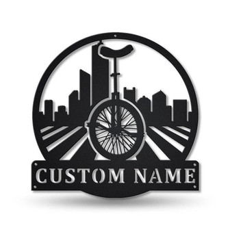 Personalized Unicycling Monogram Metal Sign Art | Custom Unicycling Metal Sign | Hobbie Gifts | Sport Gift | Birthday Gift - Thegiftio UK