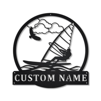Personalized Windsurfing Monogram Metal Sign Art | Custom Windsurfing Metal Sign | Hobbie Gifts | Sport Gift | Birthday Gift - Thegiftio UK