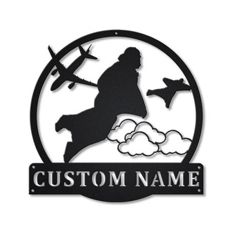 Personalized Wingsuit Flying Monogram Metal Sign Art | Custom Wingsuit Flying Metal Sign | Hobbie Gifts | Sport Gift | Birthday Gift - Thegiftio