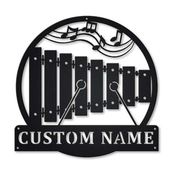 Personalized Xylophone Monogram Metal Sign Art | Custom Xylophone Monogram Metal Sign | Birthday Gift | Xylophone Gift | Music Gift - Thegiftio UK
