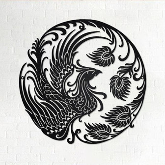 Phoenix Metal Wall Art, Phoenix Sign Decoration For Living Room, Phoenix Metal Home Decor, Phoenix - Thegiftio UK