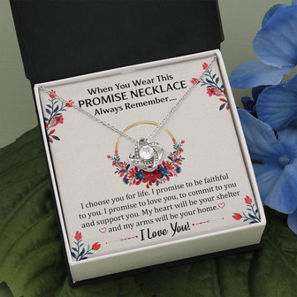 Promise Necklace - Gift For Her - Love Knot Necklace - Thegiftio UK