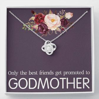 Promoted To Godmother Necklace Gift, Godmother Gift, Godmother Love Knot Necklace, Godmother Proposal, Fairy Godmother, Be My Godmother - Thegiftio UK