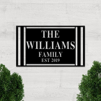 Rectangle Last Name Sign, Family Name Metal Sign, Personalize Sign Metal, Metal Sign, Name Sign Metal, Custom Name Sign, Porch Sign, Gift - Thegiftio UK