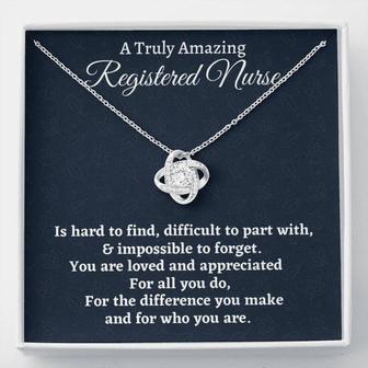 Registered Nurse Necklace Gift, Appreciation Gift For A Registered Nurse, Love Knot Necklace, Nurse Gift - Thegiftio UK