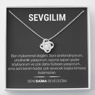"Sevgilim" Love Knot Necklace In Turkish - Thegiftio UK
